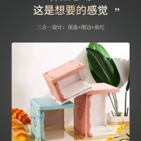 半透明蛋糕盒6寸8寸10寸12寸加高單層雙層藍(lán)色粉色純白色透明盒子