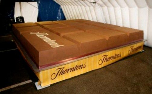 英國桑頓糖果公司制作出世界上最大的巧克力塊，長4米，重近6噸