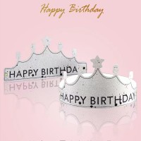 磨砂銀星生日帽